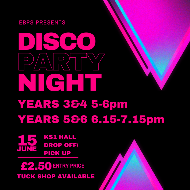 KS2 PTA disco poster
